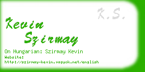 kevin szirmay business card